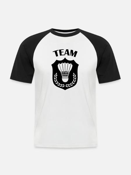 badminton - Men's Baseball T-Shirt - white/black