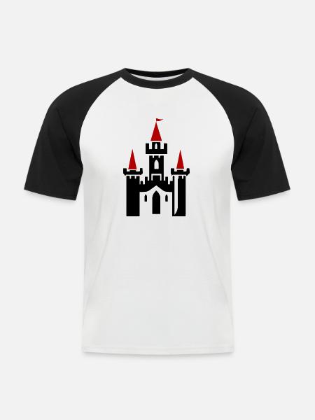 Castle Symbol Castle Knight's Castle - Men's Baseball T-Shirt - white/black
