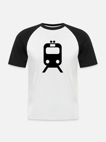 Rail transportation - Men's Baseball T-Shirt - white/black