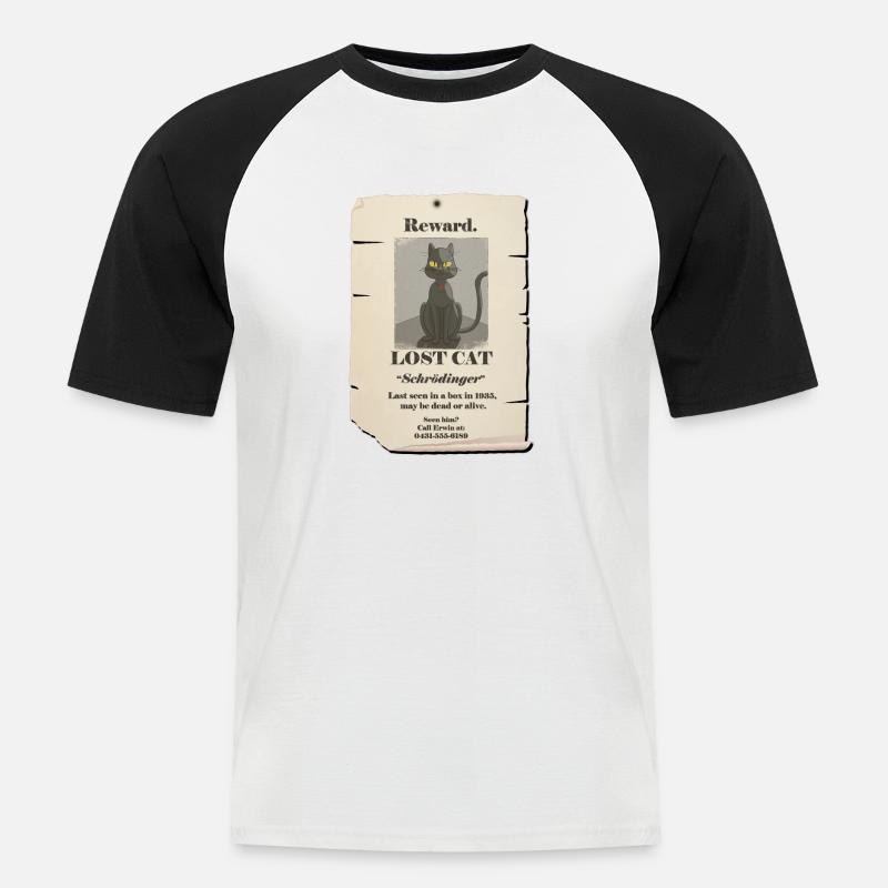 catfinal - Männer Baseball-T-Shirt - Weiß/Schwarz