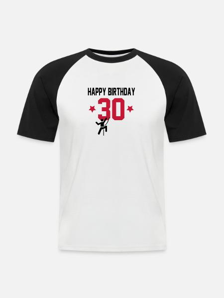 30 - Men's Baseball T-Shirt - white/black