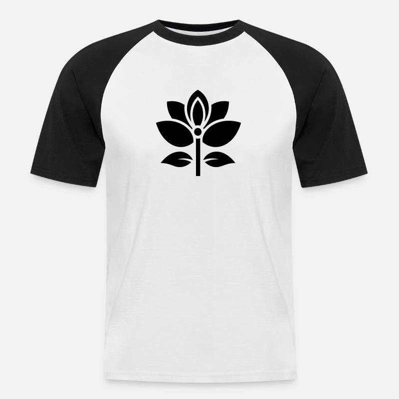 Blume - Männer Baseball-T-Shirt - Weiß/Schwarz
