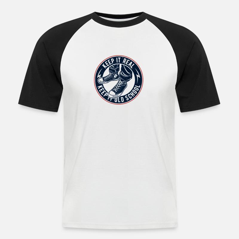 Keep It Oldschool - Men's Baseball T-Shirt - white/black