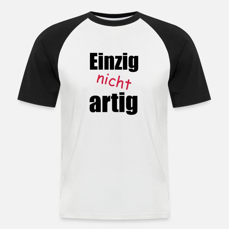 einzig_nicht_artig - Männer Baseball-T-Shirt - Weiß/Schwarz