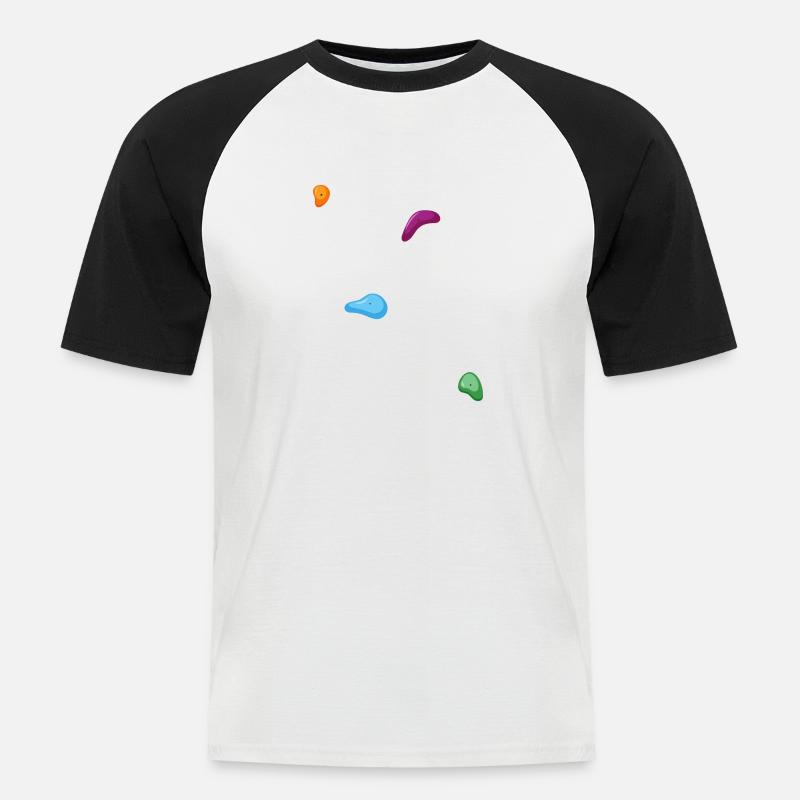 klettern bouldern boulderfelsen freiklettern - Männer Baseball-T-Shirt - Weiß/Schwarz