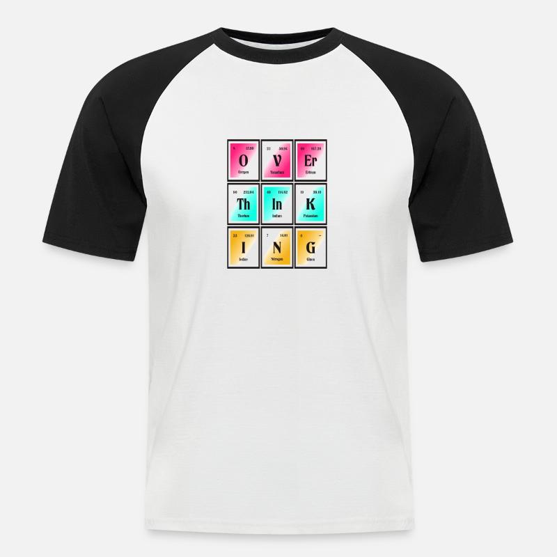 Überdenken | Periodensystem der Elemente - Männer Baseball-T-Shirt - Weiß/Schwarz