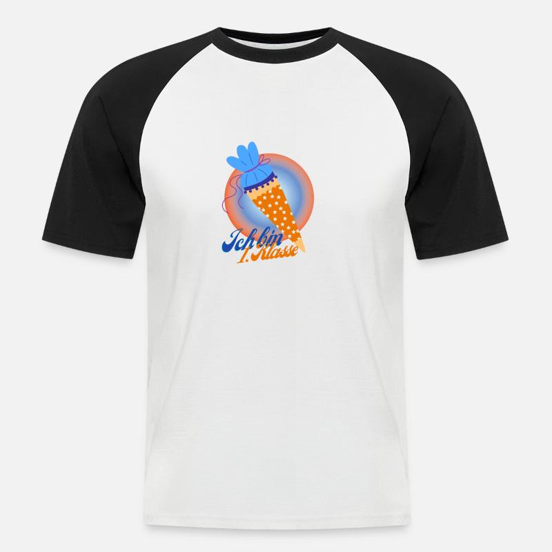 Ich bin erste Klasse - Männer Baseball-T-Shirt - Weiß/Schwarz