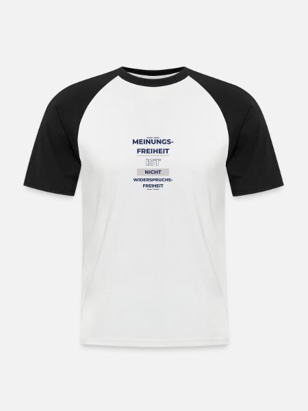 Meinungsfreiheit LBHGBW - Männer Baseball-T-Shirt - Weiß/Schwarz