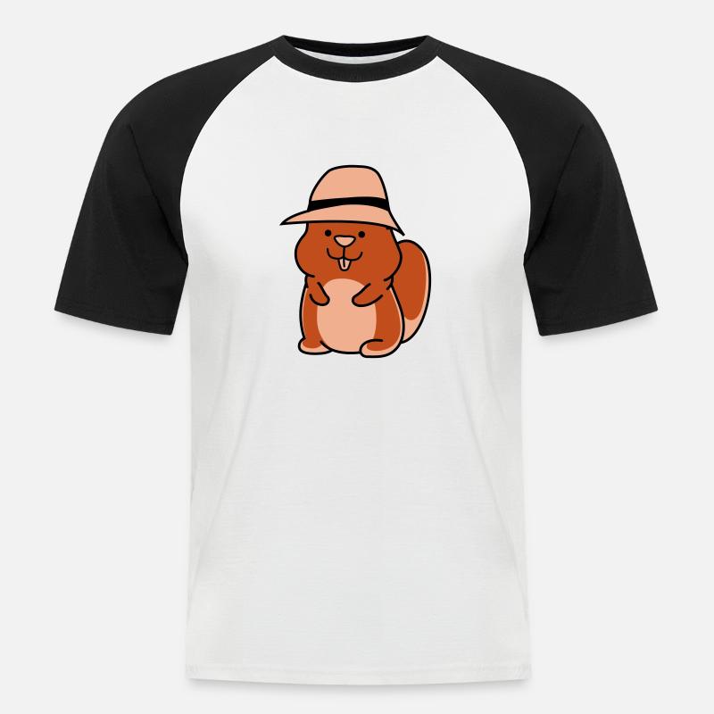hamster funny - Männer Baseball-T-Shirt - Weiß/Schwarz