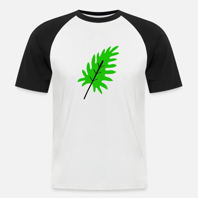 blatt 2 - Männer Baseball-T-Shirt - Weiß/Schwarz