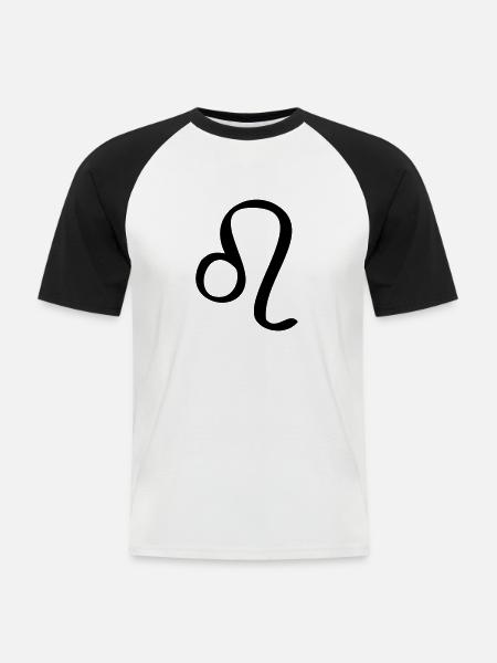 Löwe Sternzeichen - Männer Baseball-T-Shirt - Weiß/Schwarz