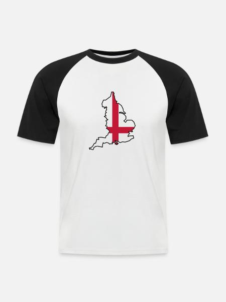 England & Flag - Men's Baseball T-Shirt - white/black