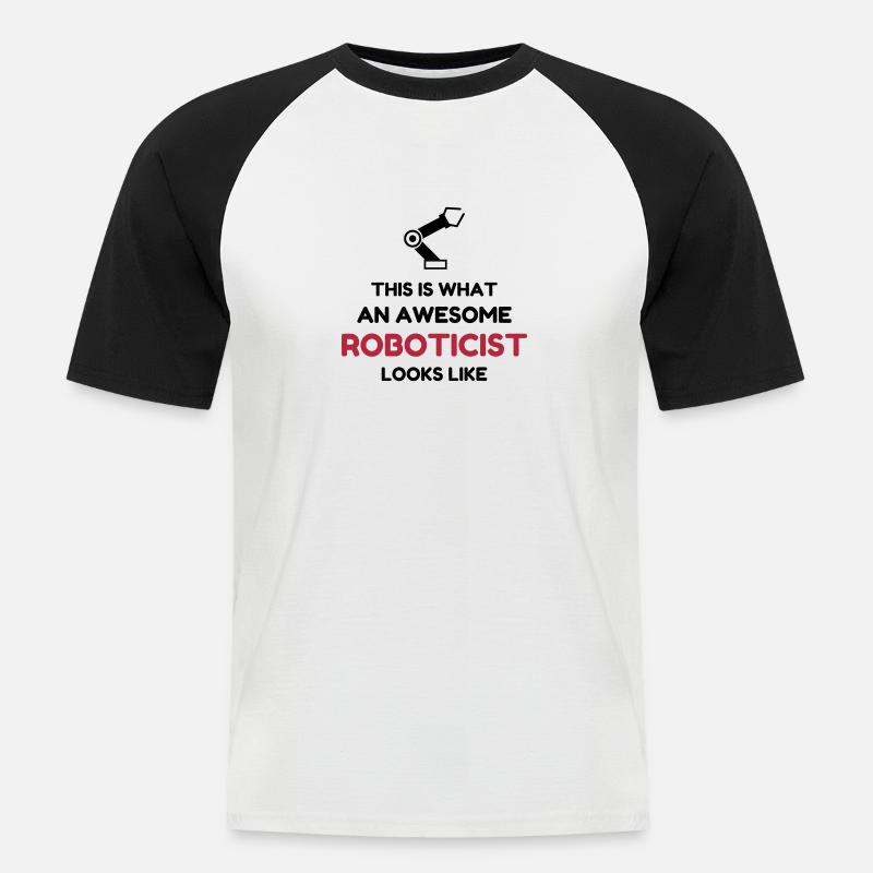 Robotik / Roboter / Robot / Robotics - Männer Baseball-T-Shirt - Weiß/Schwarz