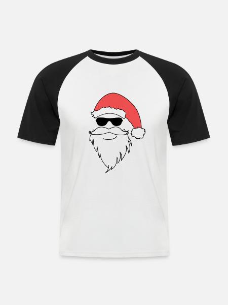Nikolaus cool - Männer Baseball-T-Shirt - Weiß/Schwarz