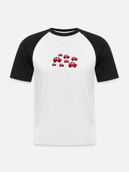 cars_design - Männer Baseball-T-Shirt - Weiß/Schwarz