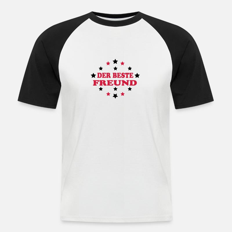 Der beste freund - Männer Baseball-T-Shirt - Weiß/Schwarz