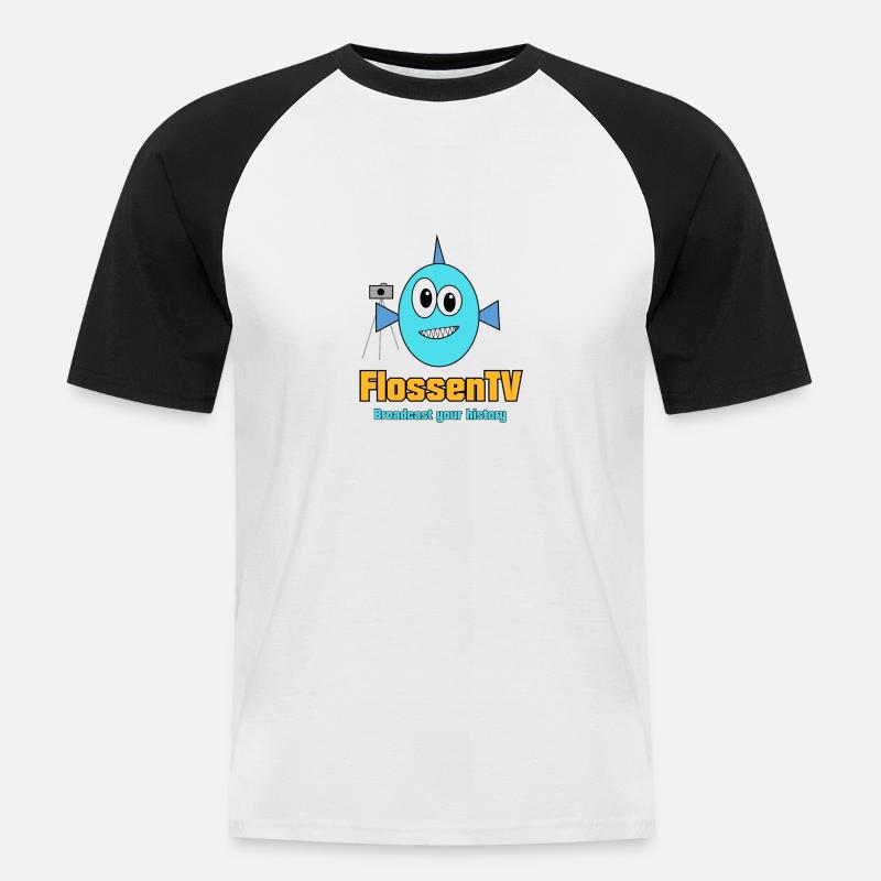 FinsTV - Men's Baseball T-Shirt - white/black