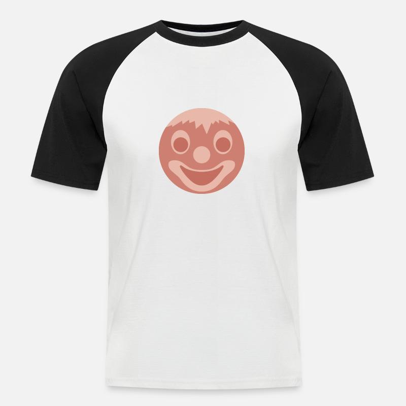Gesichtswurst - Männer Baseball-T-Shirt - Weiß/Schwarz