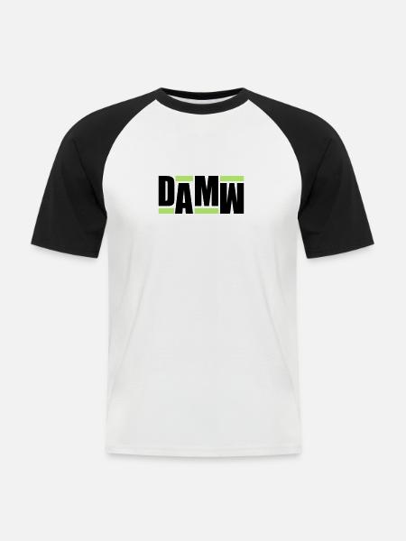 DAMW Retro - Männer Baseball-T-Shirt - Weiß/Schwarz