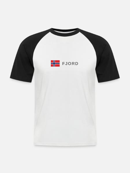 Fjord Norway - Men's Baseball T-Shirt - white/black