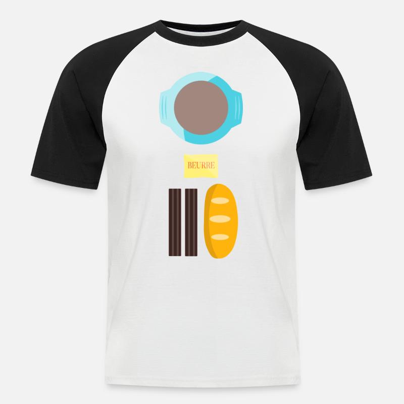 Breakfast in Taizé - Männer Baseball-T-Shirt - Weiß/Schwarz