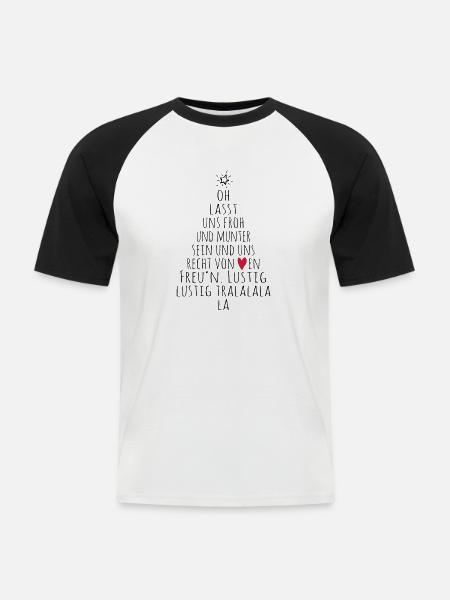 froh und munter - Männer Baseball-T-Shirt - Weiß/Schwarz