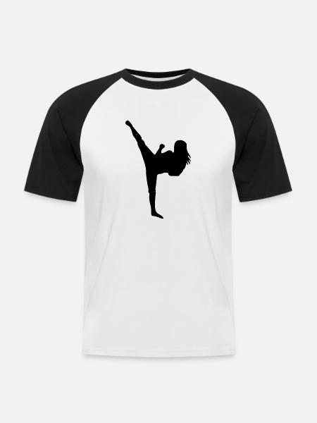 Martial Arts # 5 - Männer Baseball-T-Shirt - Weiß/Schwarz