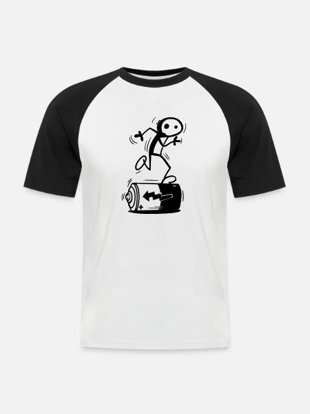 Battery life - Men's Baseball T-Shirt - white/black