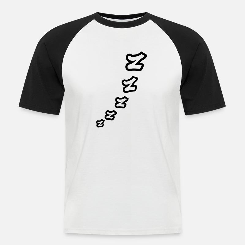 Zzz schlafen Comic - Männer Baseball-T-Shirt - Weiß/Schwarz