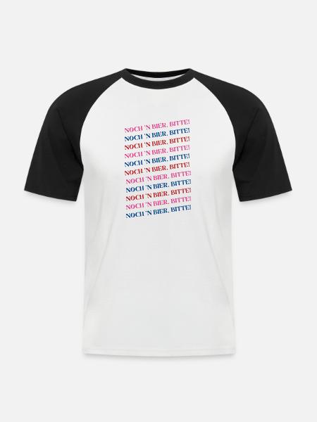 Noch n Bier bitte - Männer Baseball-T-Shirt - Weiß/Schwarz