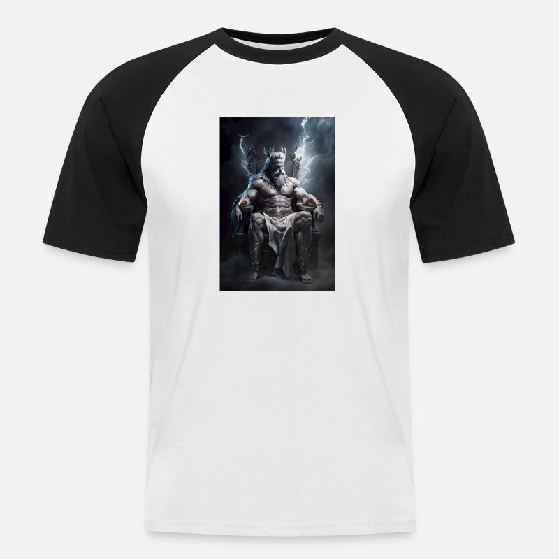 Zeus - Men's Baseball T-Shirt - white/black