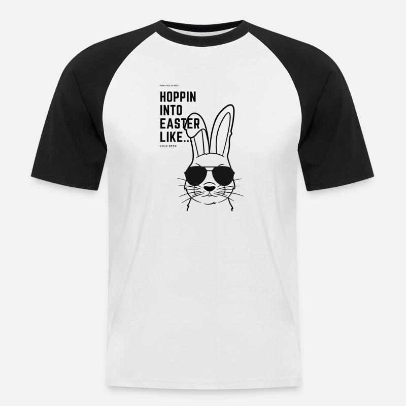Hoppin' into Easter Like... - Männer Baseball-T-Shirt - Weiß/Schwarz