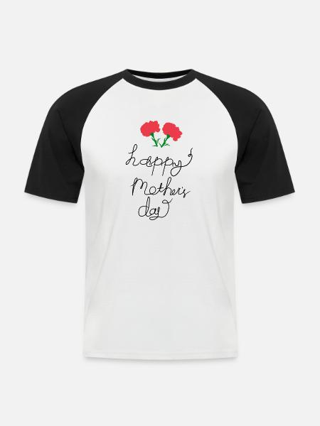 Happy mother's day handwritten lettering - Men's Baseball T-Shirt - white/black