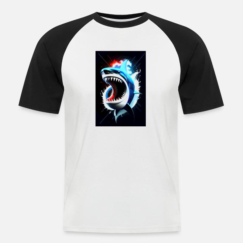 Sharknado #2 - Männer Baseball-T-Shirt - Weiß/Schwarz