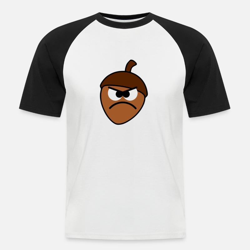 Grumpy Nut - Männer Baseball-T-Shirt - Weiß/Schwarz