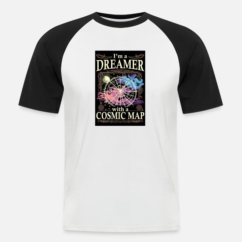 Ich bin ein Träumer - Männer Baseball-T-Shirt - Weiß/Schwarz