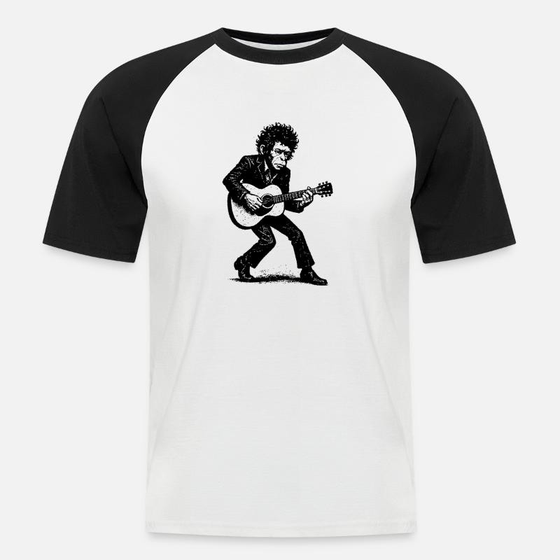 Auteur-compositeur-interprète | Le Singe Danseur - T-shirt baseball manches courtes Homme - blanc/noir