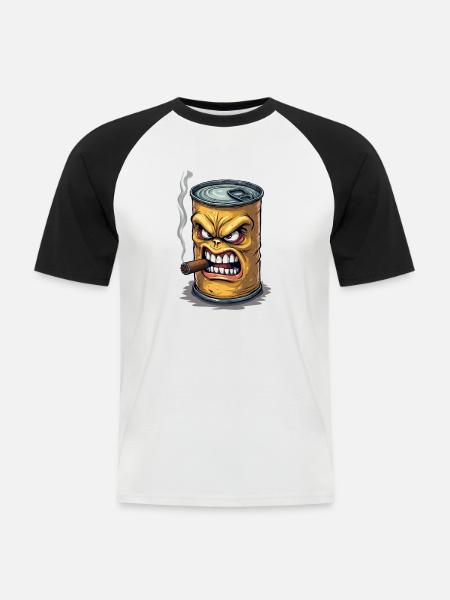 Tin - Men's Baseball T-Shirt - white/black
