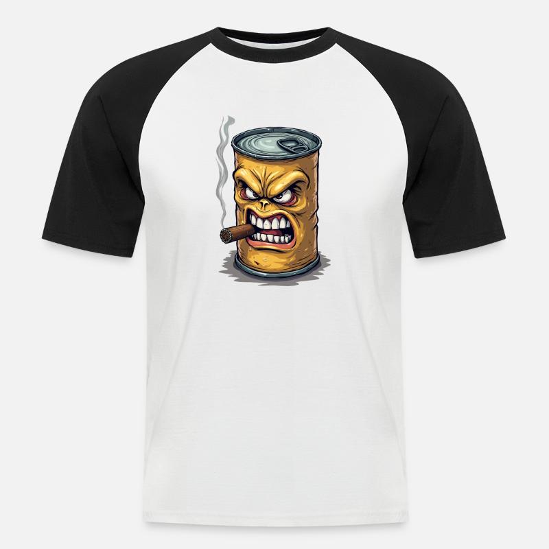 Étain - T-shirt baseball manches courtes Homme - blanc/noir