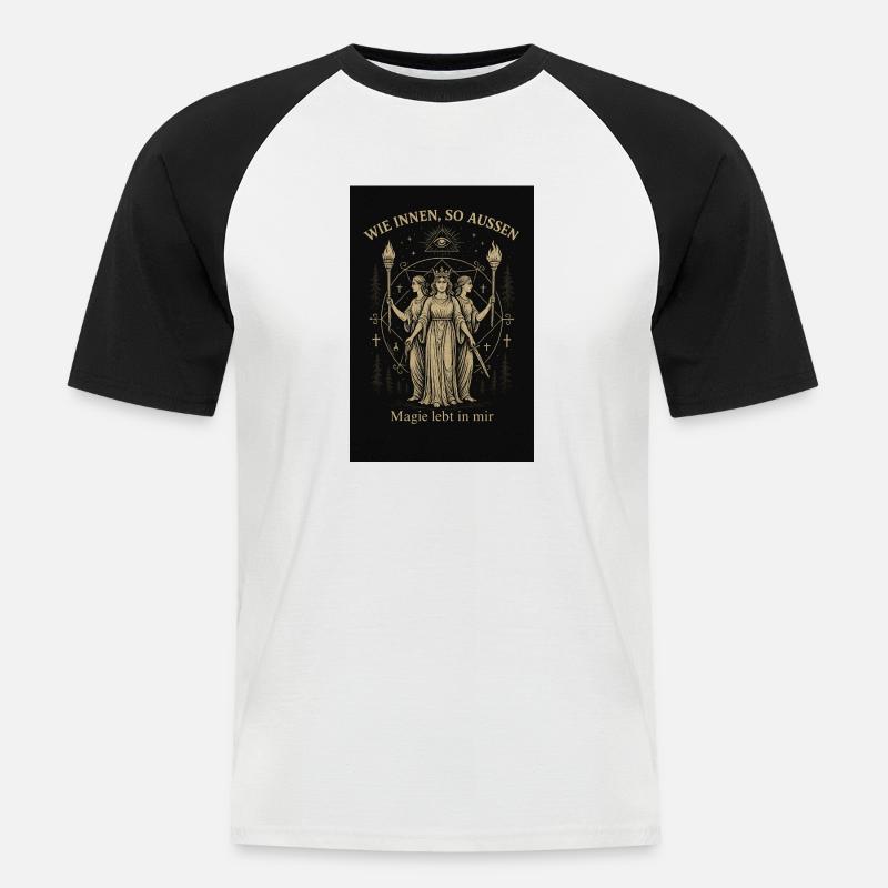 4D5A308B F03D 46F7 BE20 75B20CB61337 - Männer Baseball-T-Shirt - Weiß/Schwarz