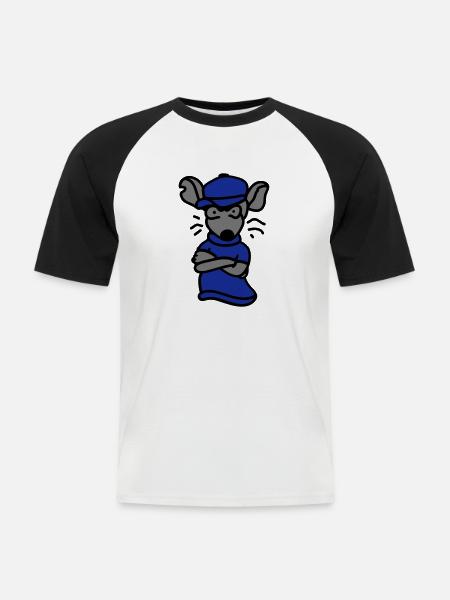 Cool rat - Gangster - Men's Baseball T-Shirt - white/black