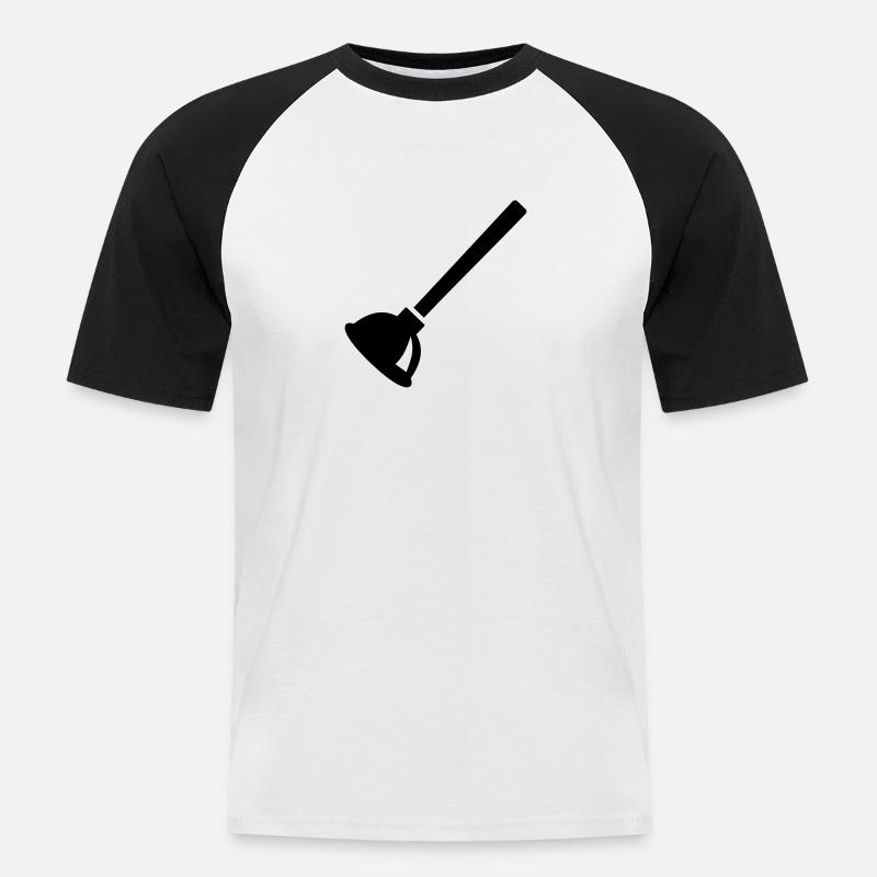 Klempner - Männer Baseball-T-Shirt - Weiß/Schwarz