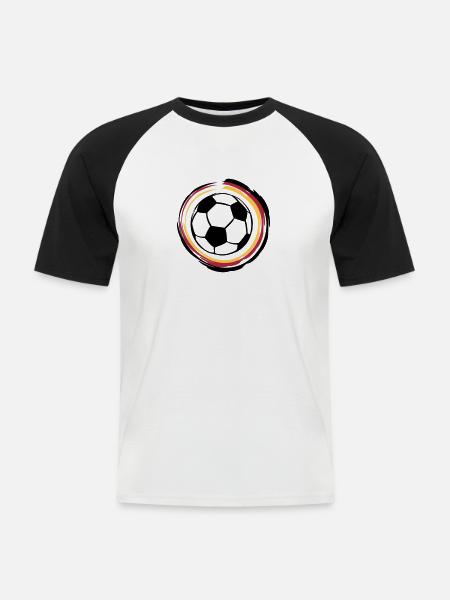 Fussball (Deutschland) - Männer Baseball-T-Shirt - Weiß/Schwarz