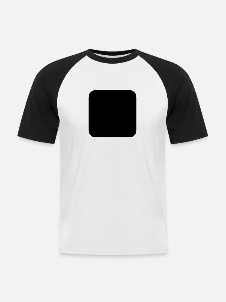 Quadrat grau gefüllt rund - Männer Baseball-T-Shirt - Weiß/Schwarz