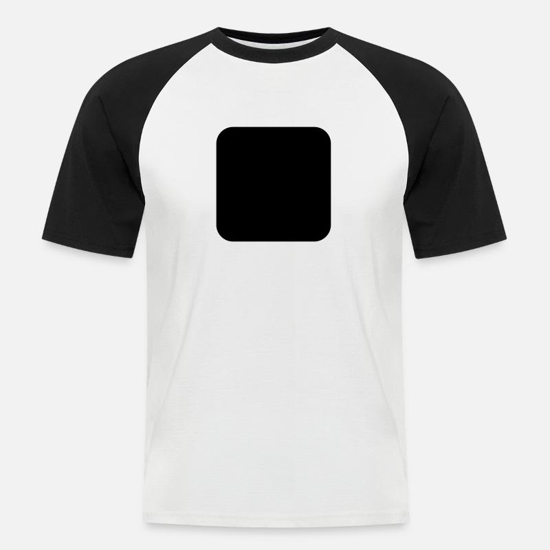 Quadrat grau gefüllt rund - Männer Baseball-T-Shirt - Weiß/Schwarz