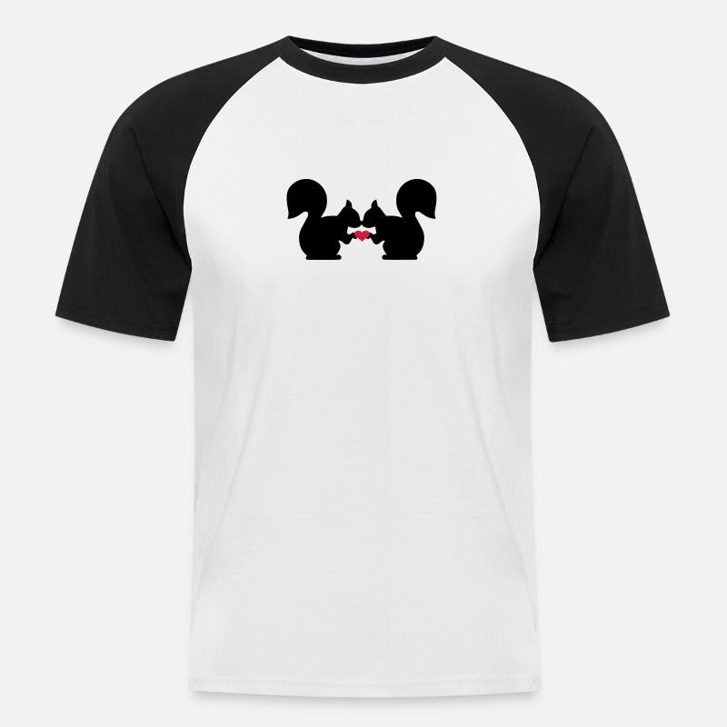 Eichhörnchen - Männer Baseball-T-Shirt - Weiß/Schwarz