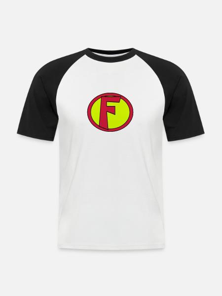 Super, Superheld, Superheldin, Hero, F - Men's Baseball T-Shirt - white/black