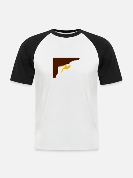 Klettern - Männer Baseball-T-Shirt - Weiß/Schwarz