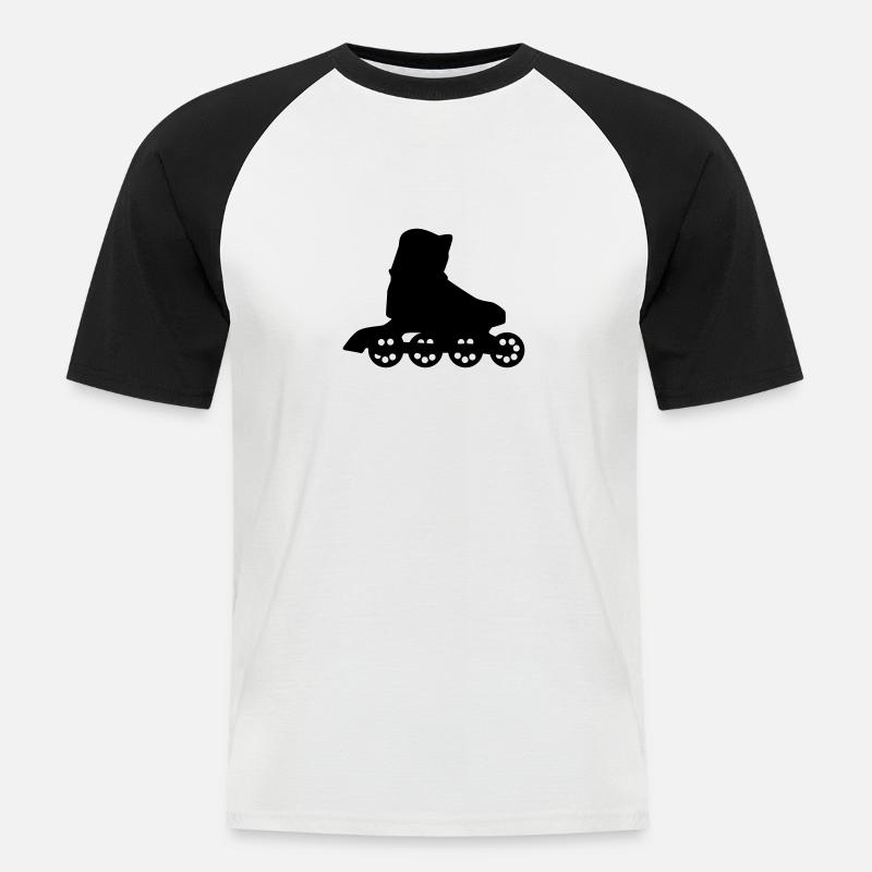 Inline skating - Männer Baseball-T-Shirt - Weiß/Schwarz