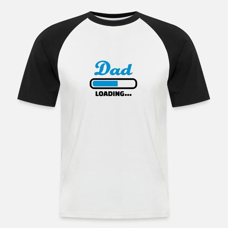 Vater - Männer Baseball-T-Shirt - Weiß/Schwarz